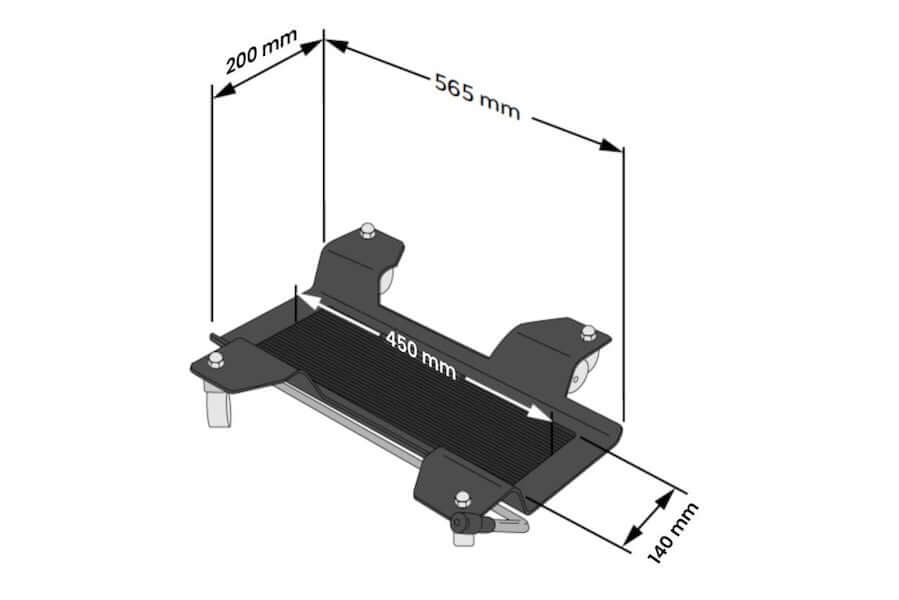 Puig 9974N piattaforma con rotelle per parcheggio moto.