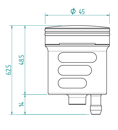 Diemnsioni serbatoio liquidi Lighrtech OBT006 grande.