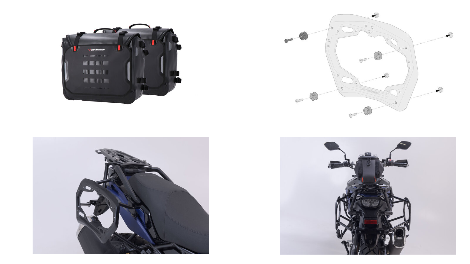 Kit borse laterali impermeabili SysBag WP SW-Motech BC.SYS.05.845.21000/B per V-Strom 800DE.